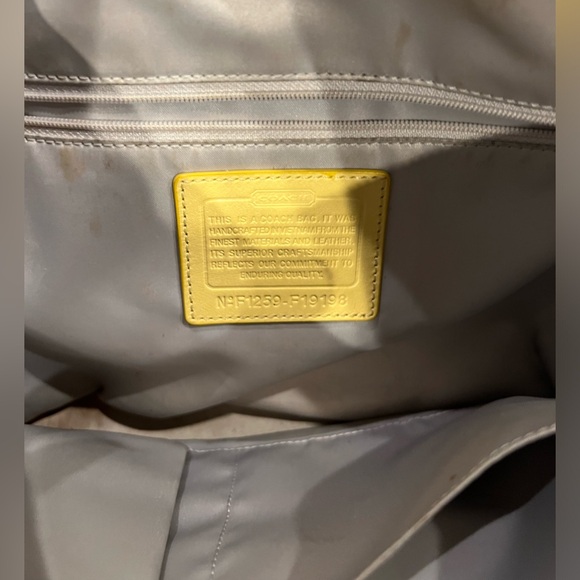 Coach Purse, vintage, yellow, authentic, well loved - Picture 4 of 6